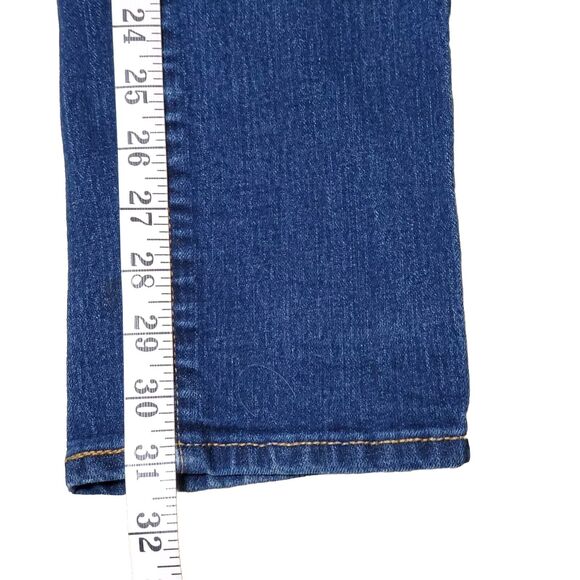 Old Navy Womens Sz 8 Long Original Mid-rise Denim Blue Jeans Straight Skinny - Picture 8 of 9